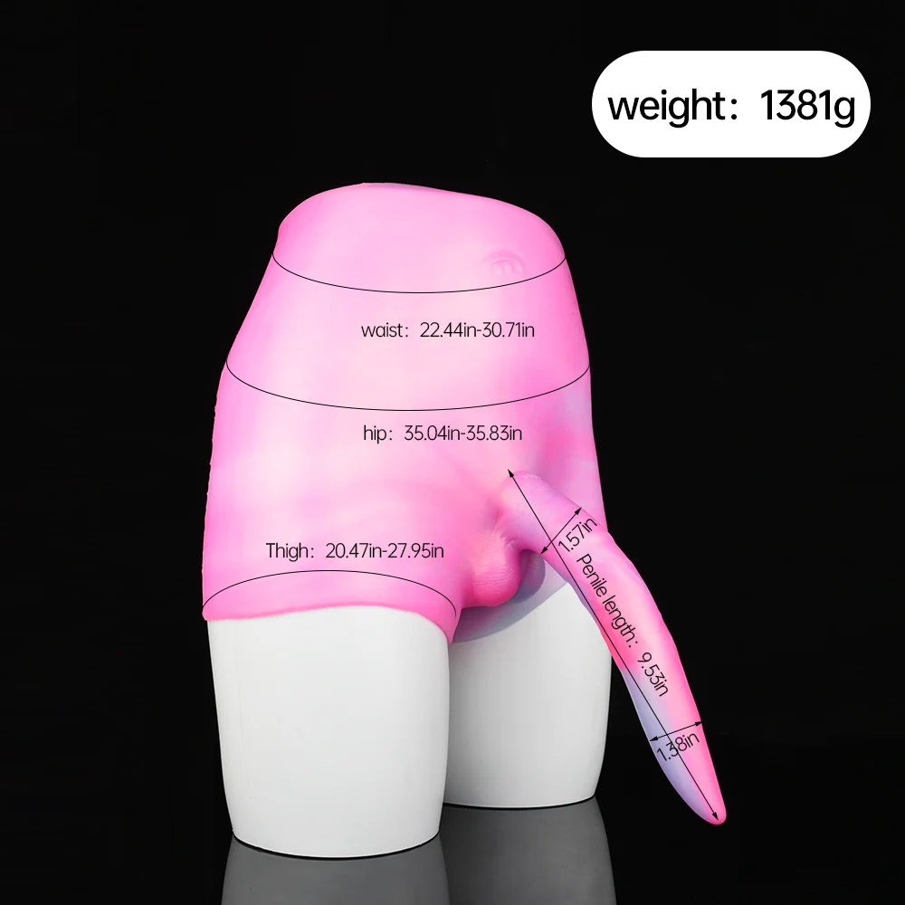 Silicone Wearable Pants Animal Lesbian Solid Silicone Leather Trousers and Women's Adult Sex Toys Stretchable