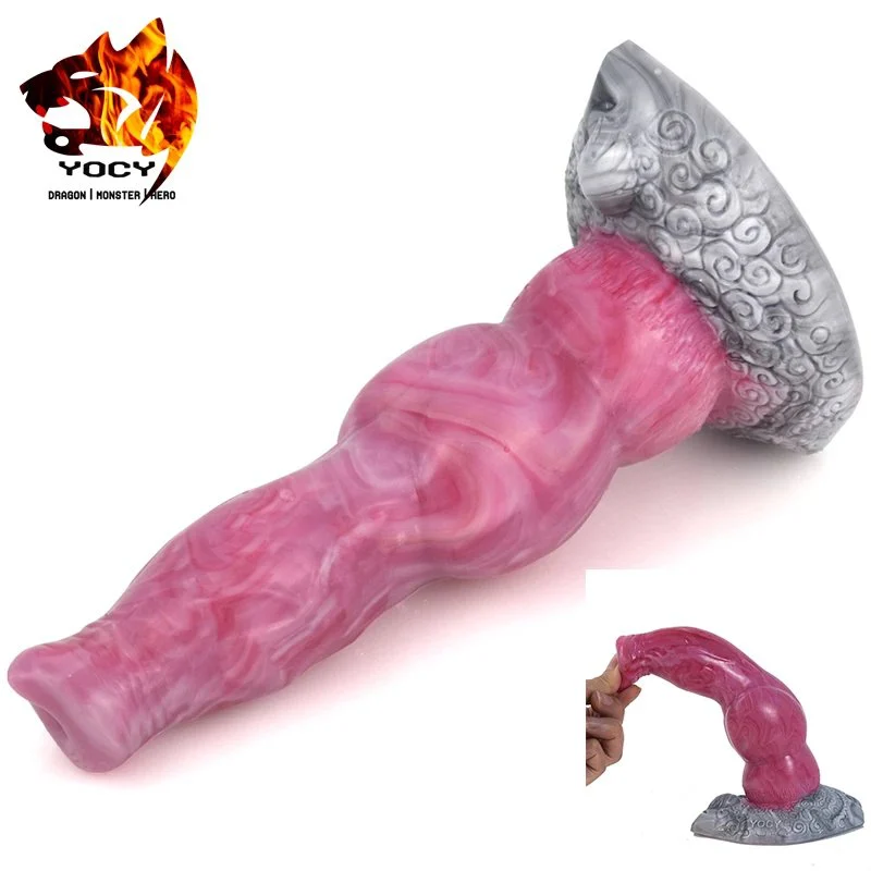 Long Silicone Realistic Curly Coated Retriever Penis Sex Toys Dildos for Women Lager Monster Dog Knot Women Dildos