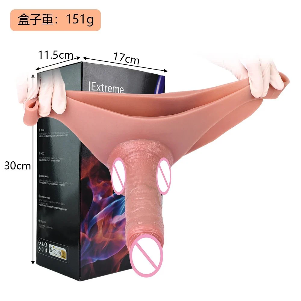 Hollow Silicone Material Simulation Wear Dildos Effectively Increase Penis Length Male Penis Leather Pants