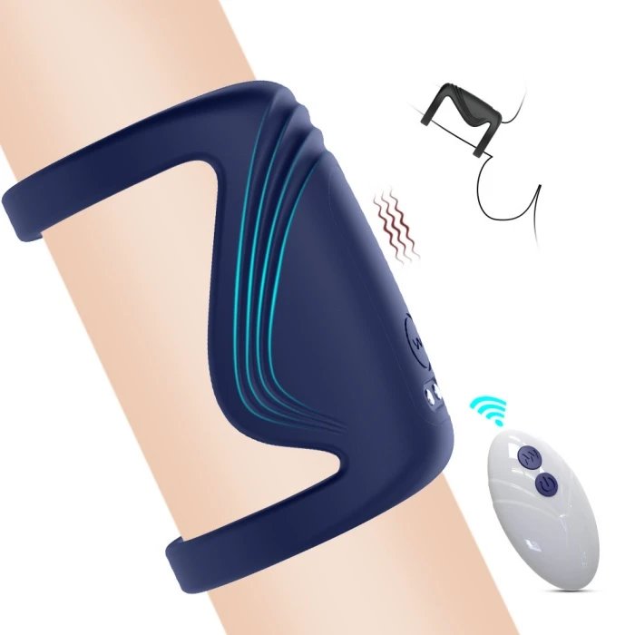 Silicone Remote Control Penis Sleeve 10 Frequency Vibrating Cock Sleeve Adult Men's Delay Ejaculation Sex Toys