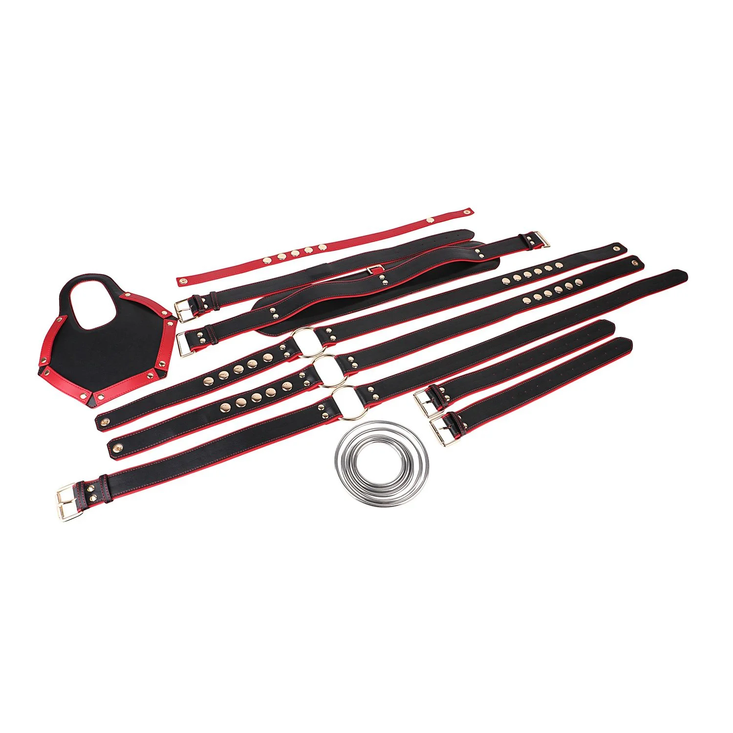 Strap on Dildo Harness Sex Toys for Pegging, Wearable Strapon Harness Lesbian Toy with Collar Thigh Cuffs BDSM Restraints