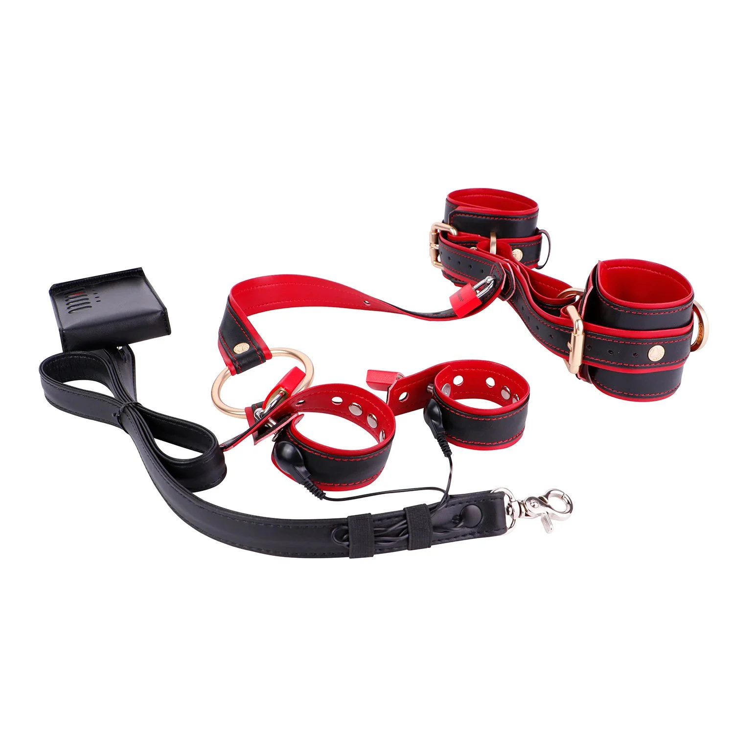 Electric Stimulation Leather Penis Bondage Sleeve Ring Cock Ring Electric Shock Bdsm Sex Toys for Men Masturbator