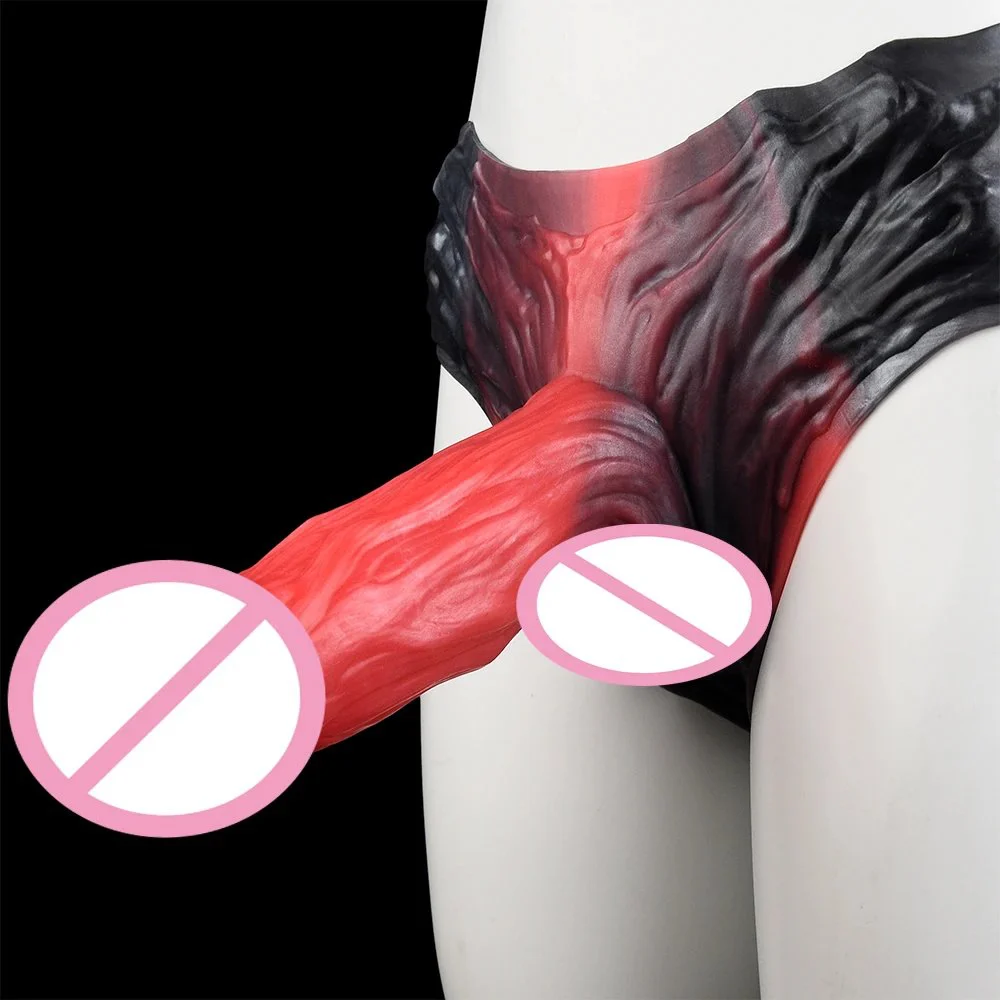 Fantasy Lava Texture Wearable Dildo Pants Cosplay Roleplay Realistic Penis Underwear Penis Pants for Couples Adult Games