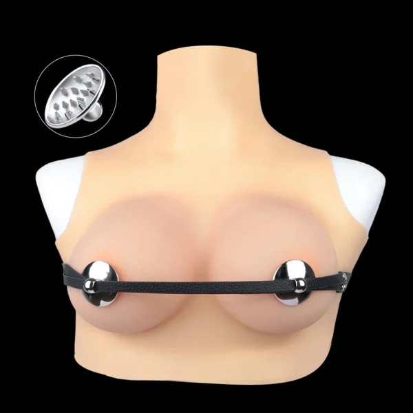 Wearable Metal Nipple Stainless Steel Nipple Clamp with Breast Stimulator Pressure Breast Clips for Female