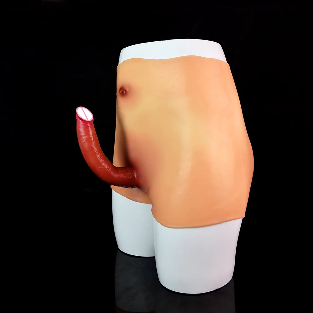 Penis Form Wearable Dildo Penis Silicone Pant With Dildo Realistic Skin Pants Strecthable Female Masturbator Sex Toy for Lesbian
