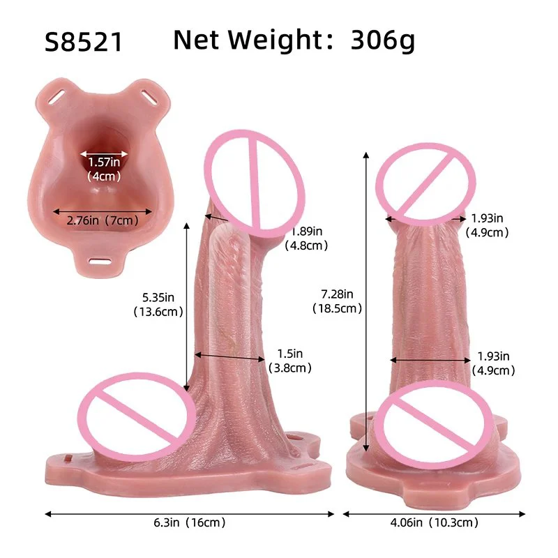 Adult Men Strap-On Penis Sleeve Realistic Hollow Dildo Wearable Dick Extender Harness Belt Sex Toy for Men