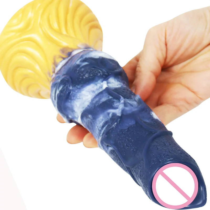 New Arrival Multi Color Large Sex Product Realistic Animal Dog Dildo Flexible Liquid Silicone Penis for Women Sex