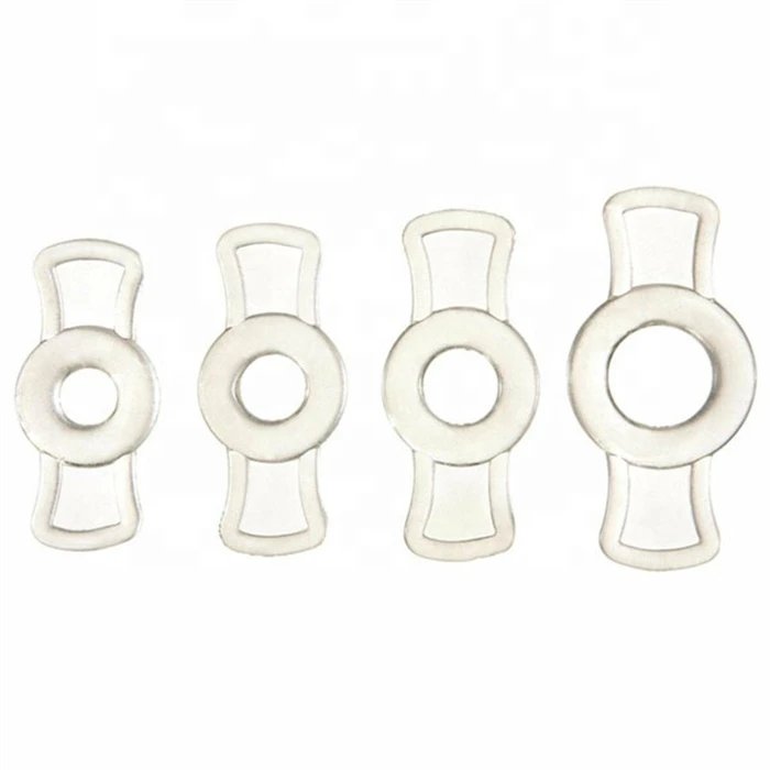 Transparent 4pcs TPE Silicone Cock Ring Set for Men Adult Sex Products for Delay Ejaculation