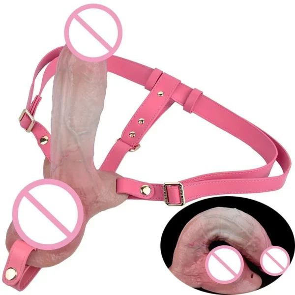S M Sizes Ultra Realistic Double Layer Dildo for Women Lifelike Anal Plug with Adjustable Belt Lesbian Toy