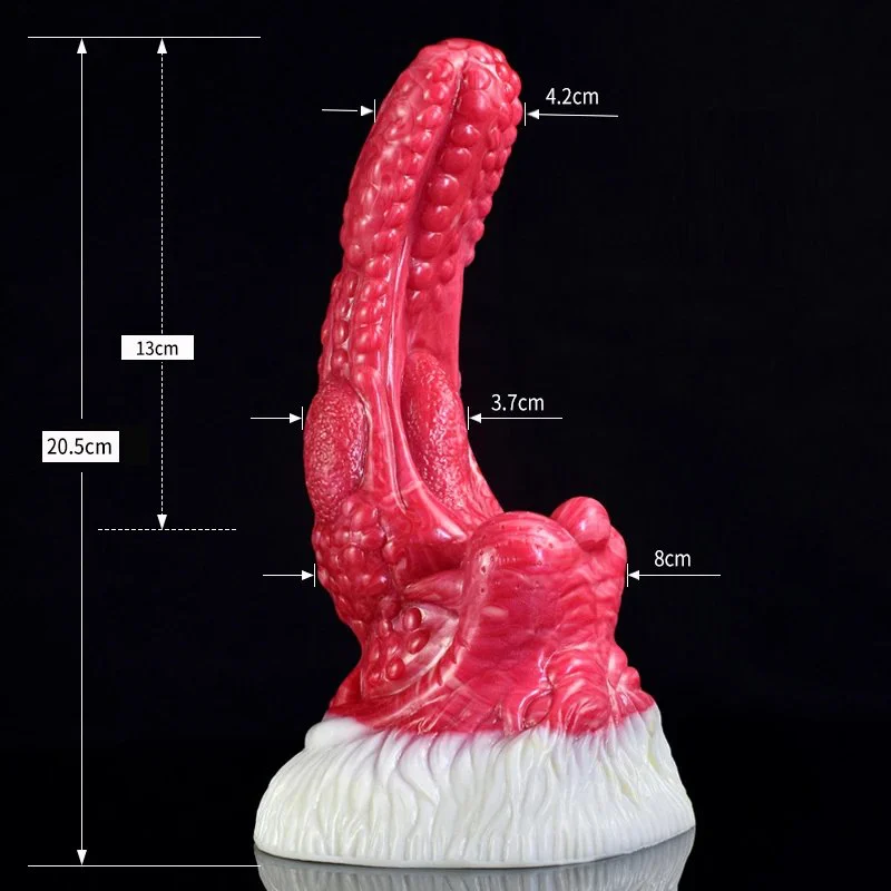 Monster Dildo With Suction Cup Flame Color Aliens Vagina Anal Plug Silicone Penis Sex Toy