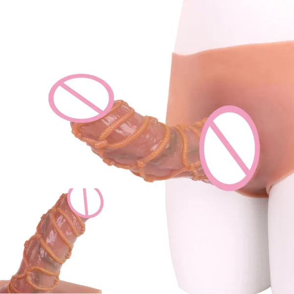Sexy Male Penis Panties with Distinctive Rope Design Hollow Strap-on Dildo for Male Sex Game