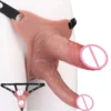 Silicone Solid&Hollow Dildo Integrated Double Head Strapon Penis Sleeve Penis Sex Toy for Men Women Adult