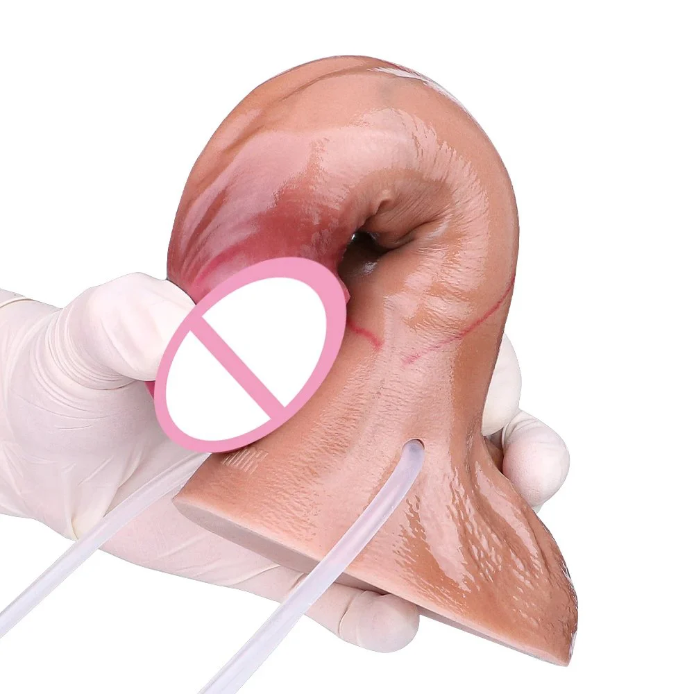 Soft Silicone Artificial Ejaculation Dildo Simulation Inflatable Squirting Penis Female Masturbator Sex Toy