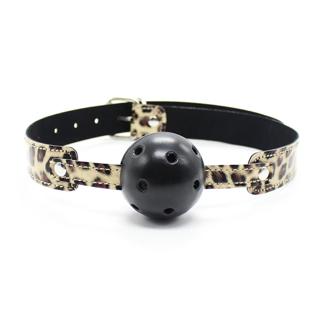 Games Sex Toys Rolling Buckle Breathable Deluxe Ball Gag PU Leather Mouth Gag for BDSM