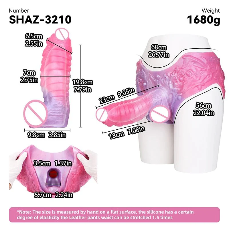Series Male Wearable Penis Extender Dream-Colored Hollow Silicone Leather Pants Sex Toy for Men