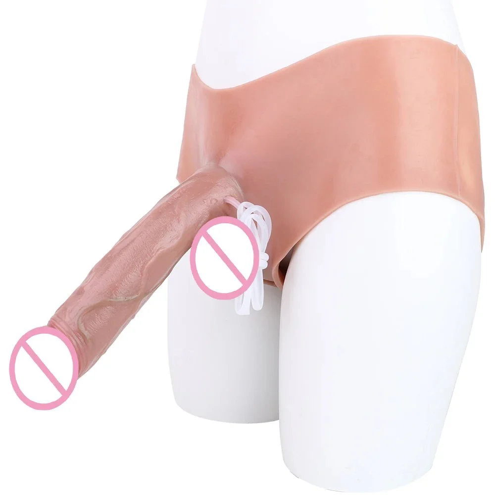 Realistic Wearable Penis Pants with Extender Function Inflatable Wearable Dildo Pants for Couple