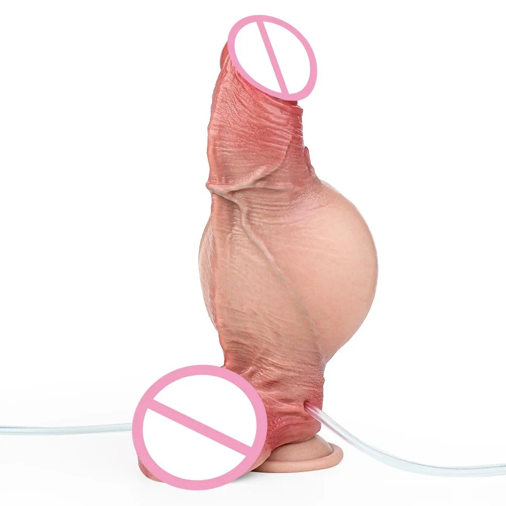 Soft Silicone Inflatable Spray Water Ejaculation Dildo Artificial Penis Massage Vagina Simulation Sex Dildo Toy