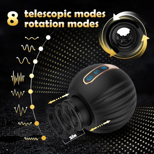 USB 8 Modes Telescopic Rotating Masturbation Device Male Sex Toys Penis Training Machine