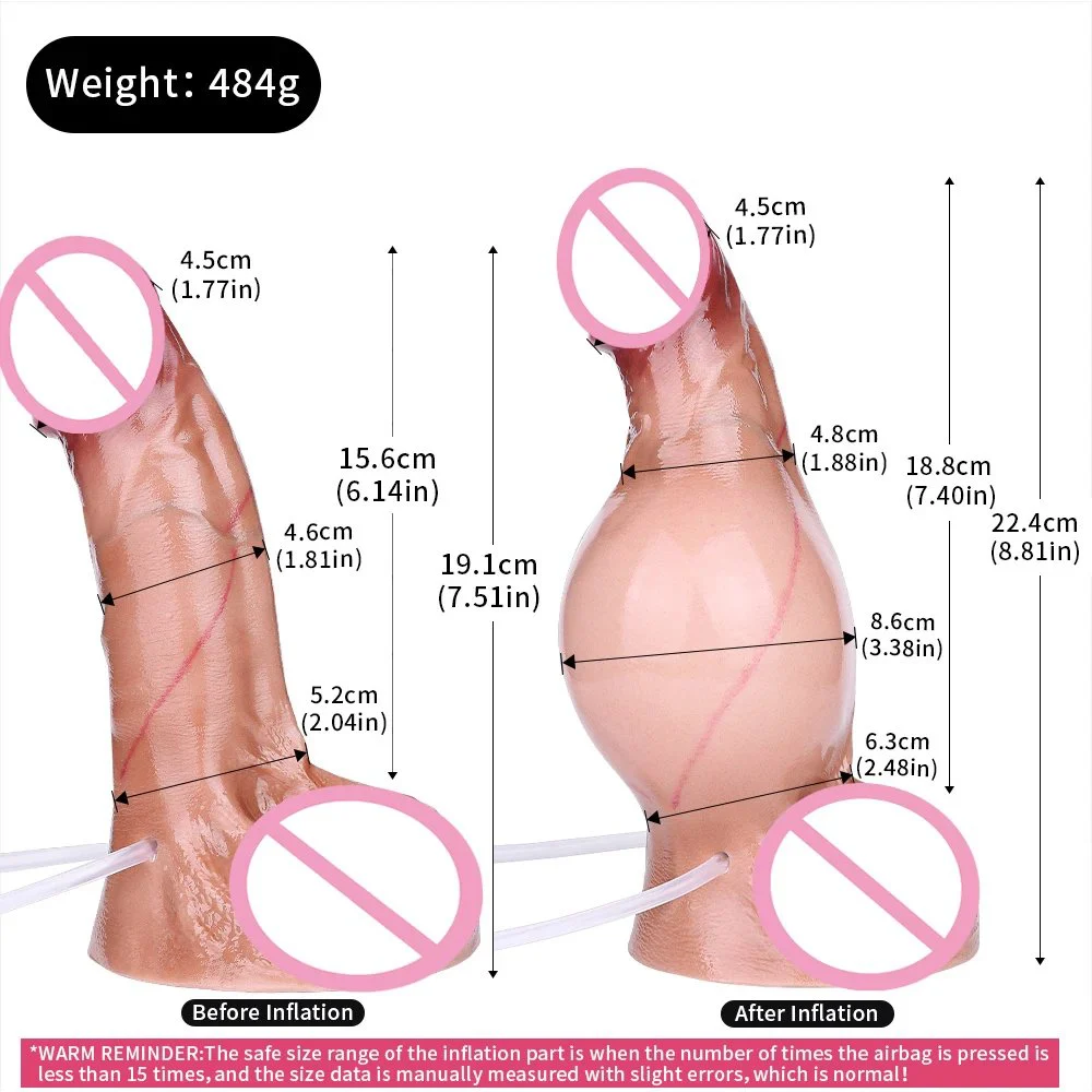 Soft Silicone Artificial Ejaculation Dildo Simulation Inflatable Squirting Penis Female Masturbator Sex Toy