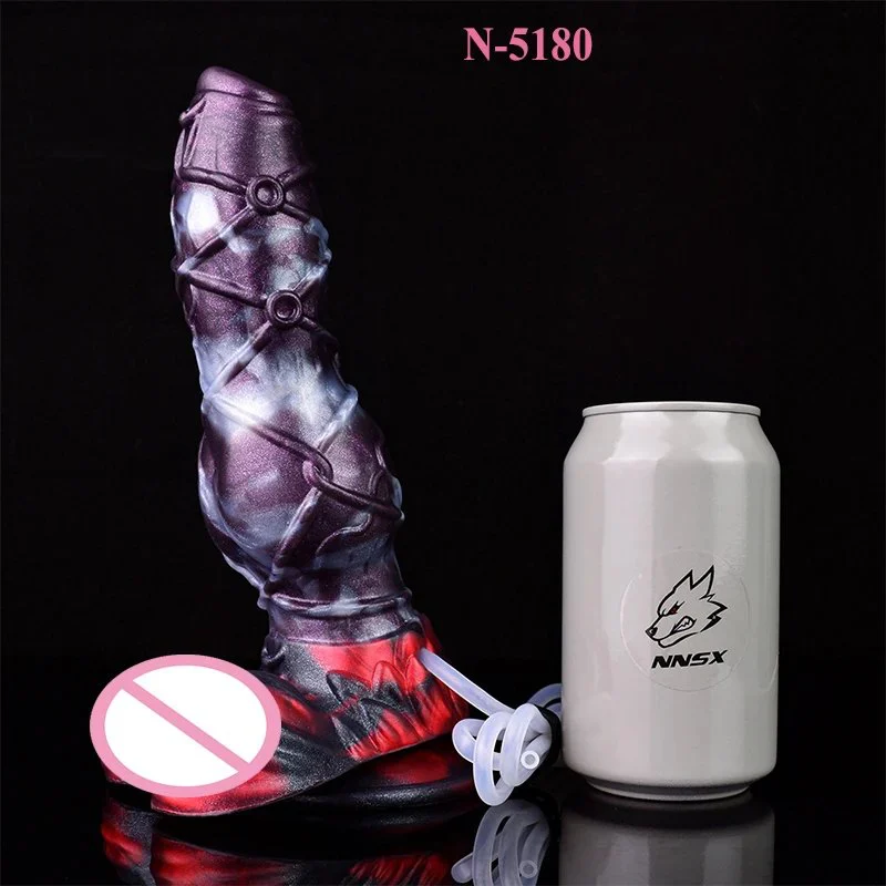 Squirting Horse Dildo with Big Knot Ejaculating Horse Dildo Silicone Squirting alien Cock Hand Free Anal Plug Adult Sex Toy