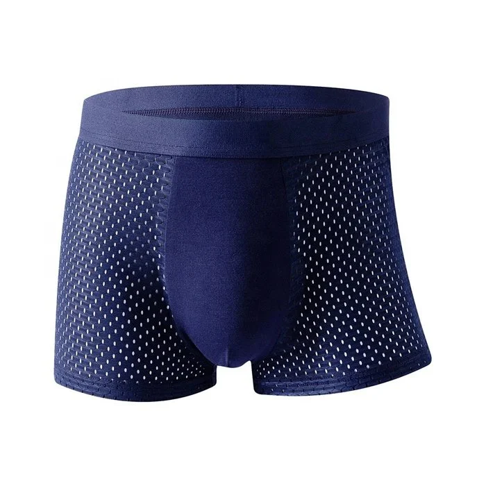 4-Pack Men's Breathable Mesh Boxer Briefs Comfortable Classic Style Mid-Rise Shorts Custom Logo on Waist