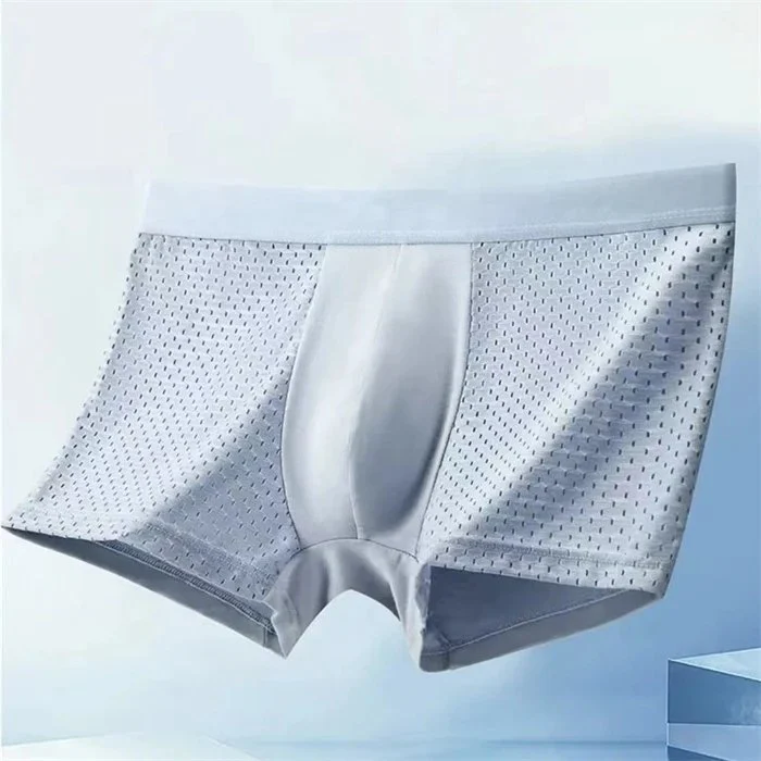 4-Pack Men's Breathable Mesh Boxer Briefs Comfortable Classic Style Mid-Rise Shorts Custom Logo on Waist