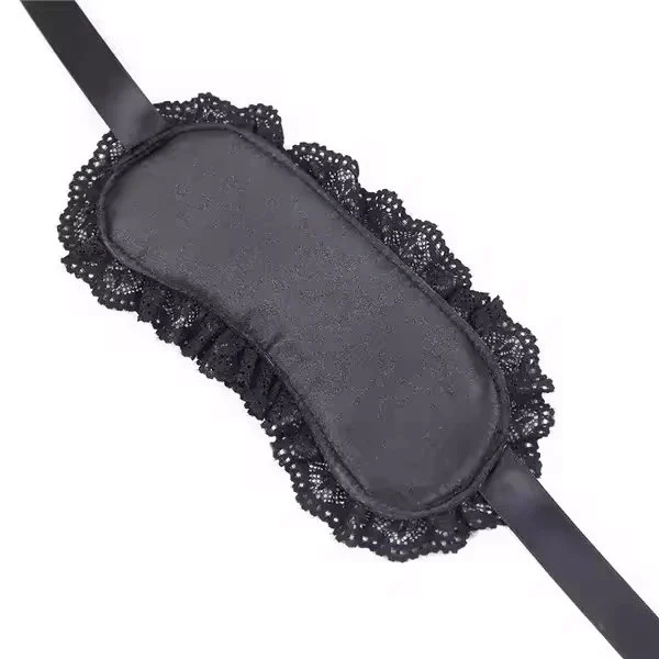 Women Black Lace Eye Mask Restraint Handcuffs 3 Pieces Sets Erotic Flirt Blindfold Patch Slave Restraints Accessories