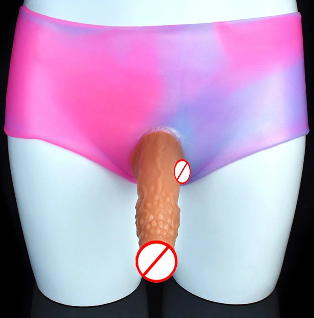 Bondage Toy Leather Pants and Dildo Combination of Gay Adult Products for Lesbians