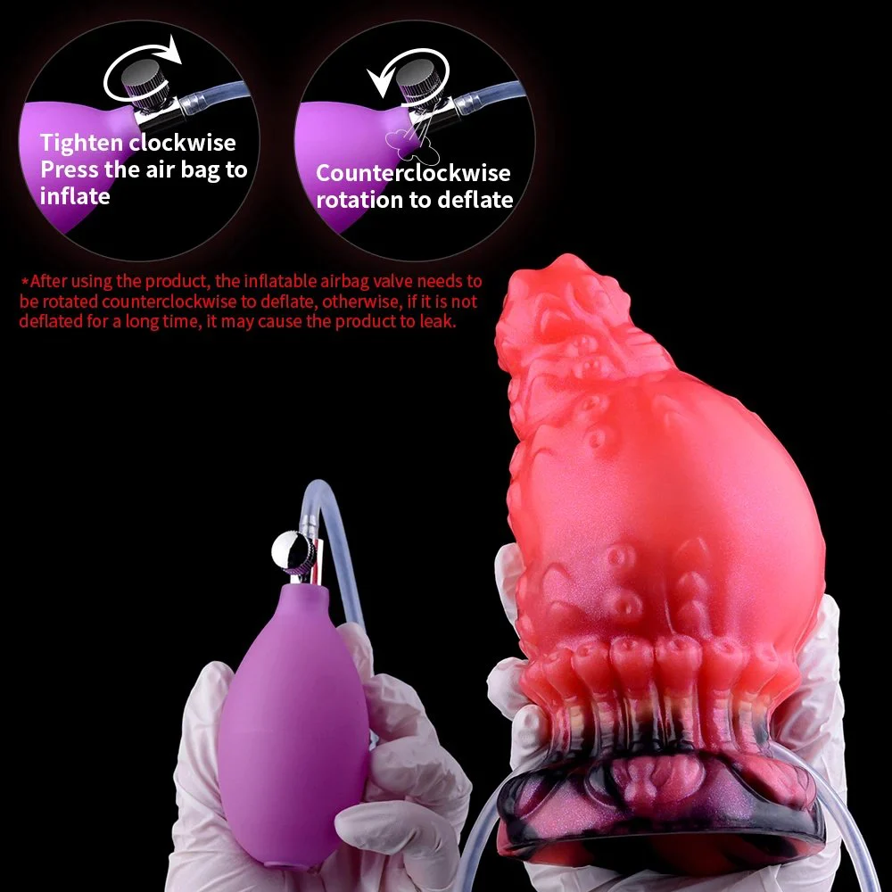 New Fantasy Series Inflatable Squirting Suction Cup Dildo Anal Plug with Multiple Uses Safe Silicone Can Be Attached to the Body
