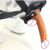 5.5''long 1.5'' Diameter Bondage Sex Toys Wear Penis Artificial Realistic Silicone Two Balls Dildo for Couple Lifelike Play