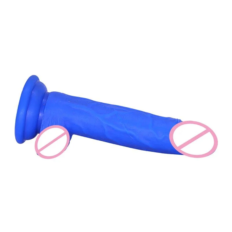 Multiple Colors Blue Realistic Big Dildo Penis Simulation Liquid Silicone Dildo for Women Masturbation Female Adults Sex Toys