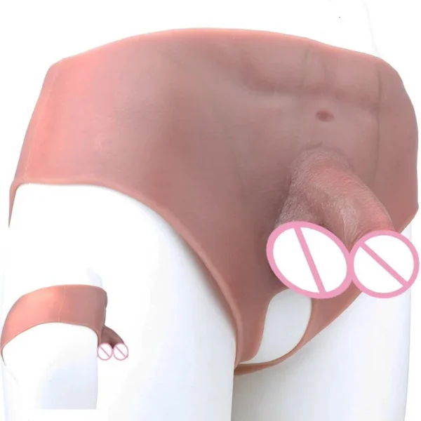 Wearable Dildo Panty Strap on Short Penis Pants With Ultra Realistic Abs Design for FTM Crossdresser Sex Toys