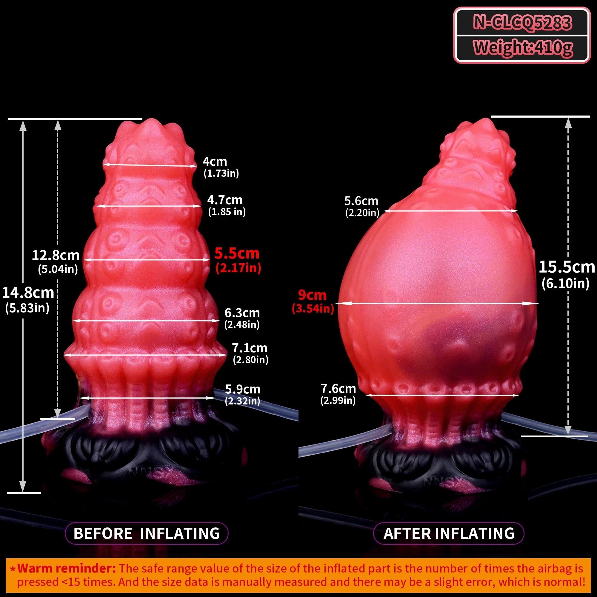 New Fantasy Series Inflatable Squirting Suction Cup Dildo Anal Plug with Multiple Uses Safe Silicone Can Be Attached to the Body