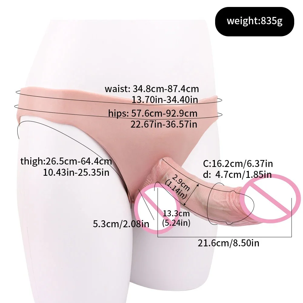 Ultra Silicone Hollow Dildo Strap on Dildo Pants Soft Penis Sleeve Dick Extender for Men Delay Ejaculation Adult Sex Toys