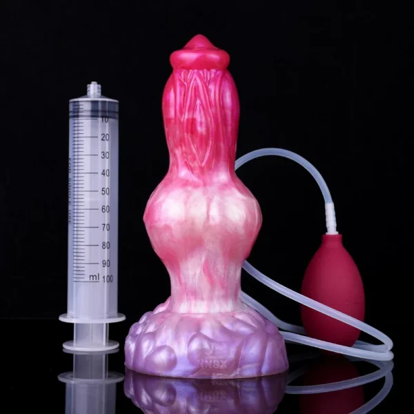 Soft Silicone Squirting Dildo Equipped with Injector and Pump 669g Realistic Dildo Adult Sex Toys