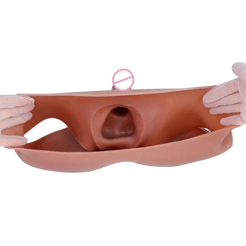 Wearable Penis Sleeve Silicone Pants with Realistic Dildo Skin Touch Anal Plug Customizable Sex Toys for Lesbian Women