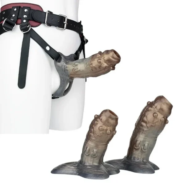 Male Penis Extender with Opening Design Silicone Material 2 Sizes Available Intense Encased Sensation Realistic Experience