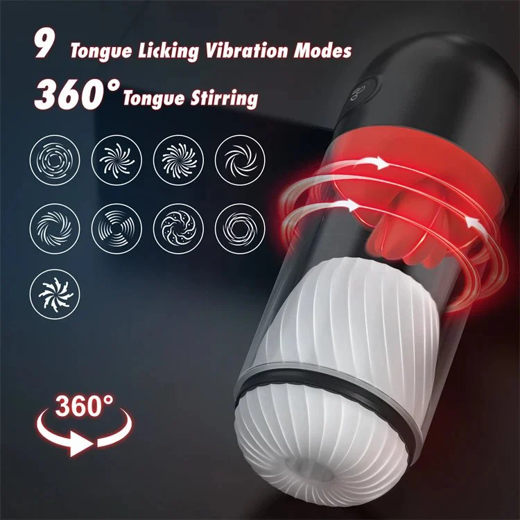 9 Modes USB 360 Rotation Licking Tongue App Control Masturbators Sex Toy Men