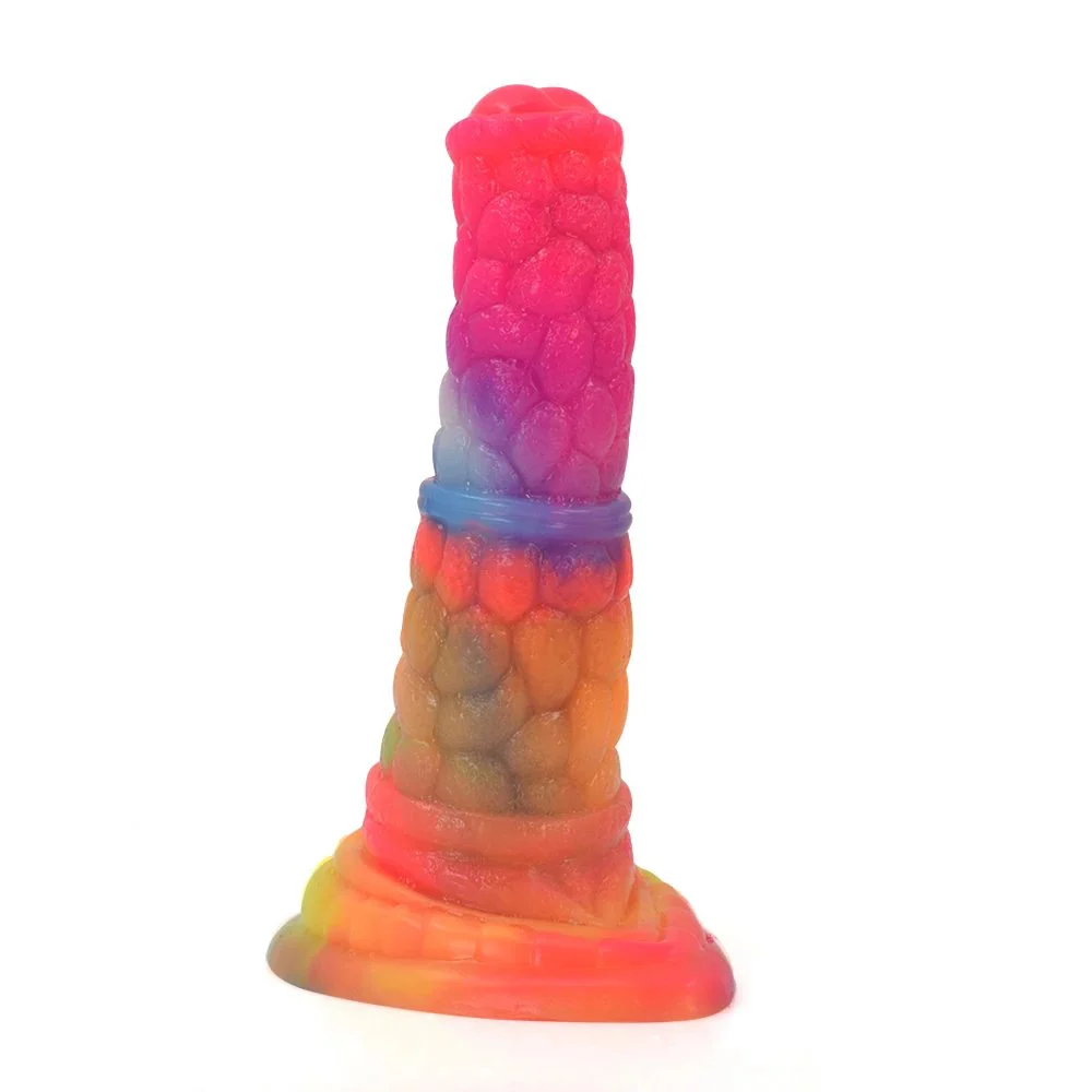 Newest Design Rainbow Fantasy Artificial Silicone Sex Toys Glow in the Dark Dildo for Women With Thirteen Colors