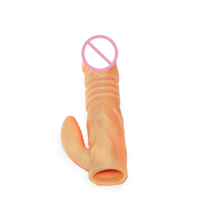 Male Penis Sleeve Clitoris Stimulation Condoms Penis Enlargement Massage Cover