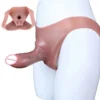 Realistic Strap on Hollow Dildo for Men Penis Dildo Sleeve Realistic Textured Cock Enlarger Extension Sex Toy for Couple