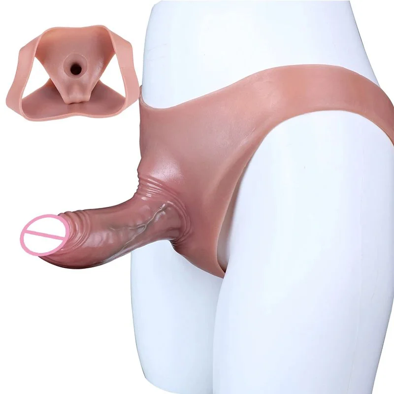 Realistic Strap on Hollow Dildo for Men Penis Dildo Sleeve Realistic Textured Cock Enlarger Extension Sex Toy for Couple