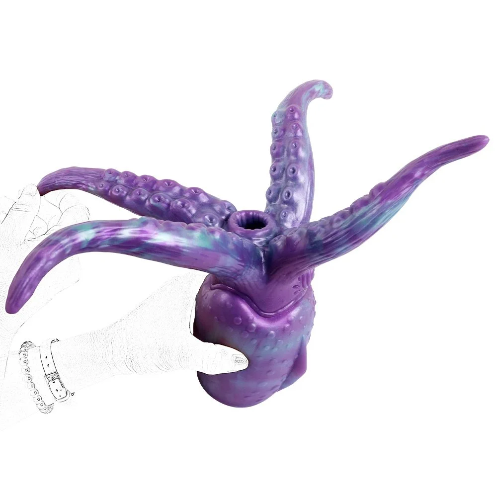 911g Super Soft Silicone Deep Sea Giant Octopus Tentacles Male Masturbator Sex Toy Support