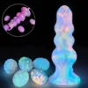 Ovipositor Dildo With Silicone Eggs Knotted Wolf Dildo Glow in the Dark Alien Ovipositor Dildo