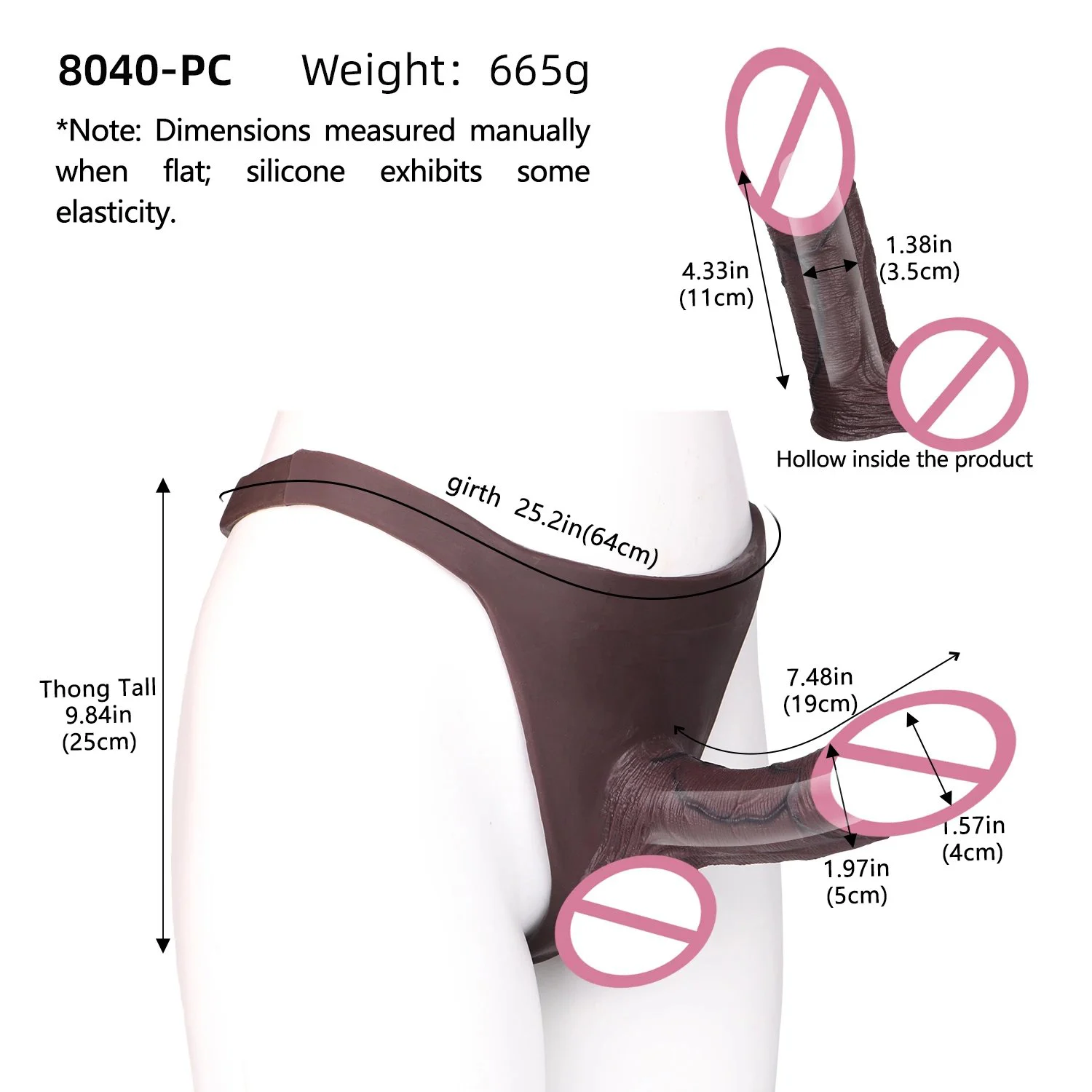 Obsidian-Colored Male Penis Extender Silicone Hollow Penis Sleeve Suitable for Men's Adult Toys