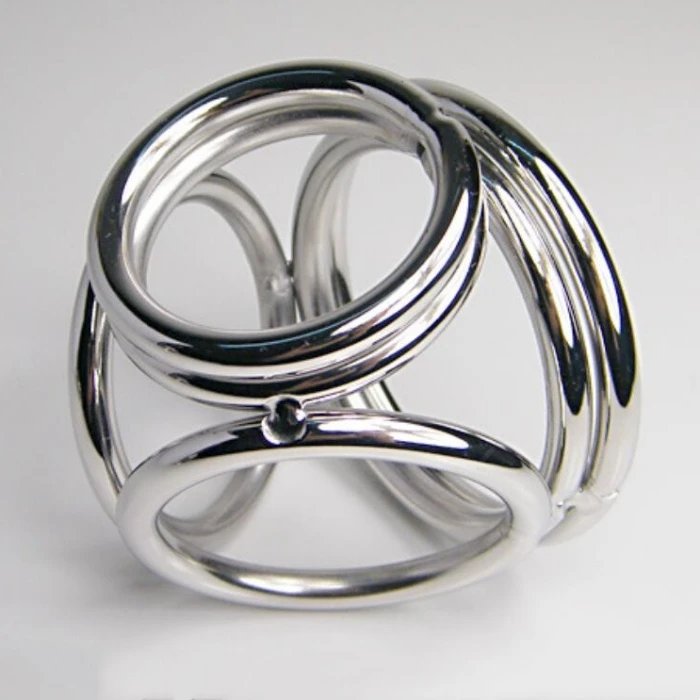 SM Adult Sex Toys Metal Triple Cock Ring for Men Locking Penis Ring Delay Ejaculation Feature