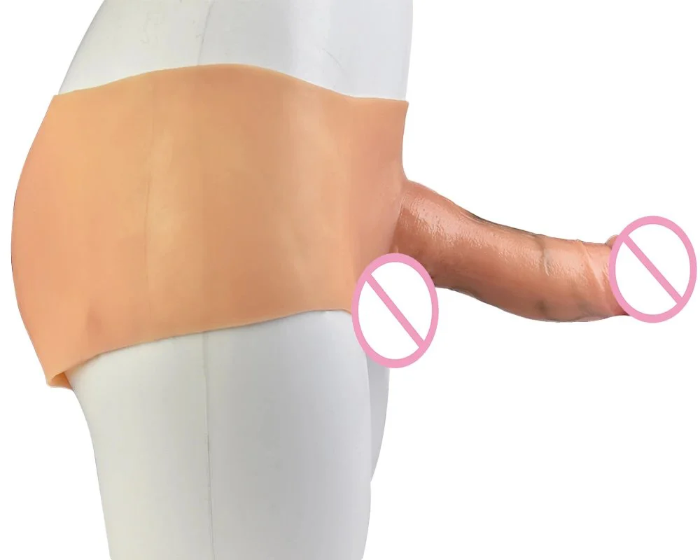 Silicone Solid Dildo Pants with Realistic Testicles Wearable Realistic Penis Underwear Strapon Dildo for Lesbian Game Sex Toys