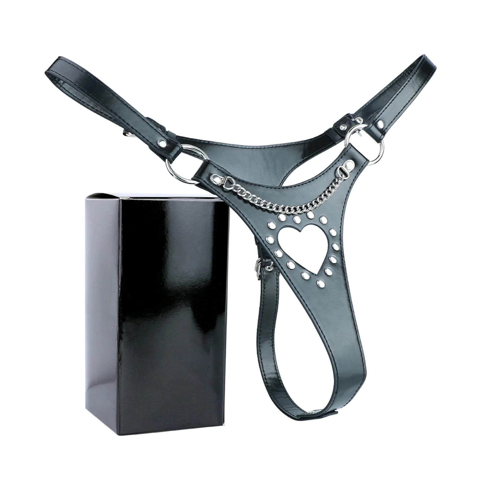 Women's BDSM-style Thong Underwear an Interactive Body Restraint Product Designed for Leather Enthusiasts. 18+ Adult Lingerie