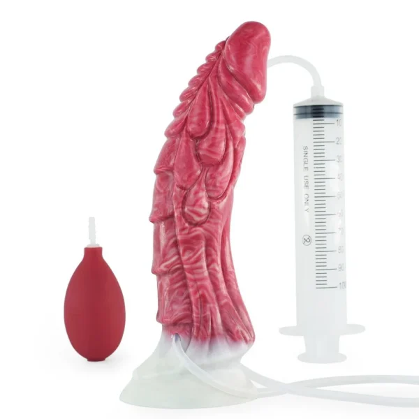 Squirting Dragon Dildo With Suction Cup 8.47inch Curve Ejaculating Animal Penis Anal Plug Sex Toys for Man Women