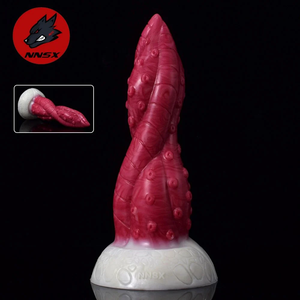 Octopus Shape Liquid Silicone Long Soft Sex Toys Dildos for Women Men